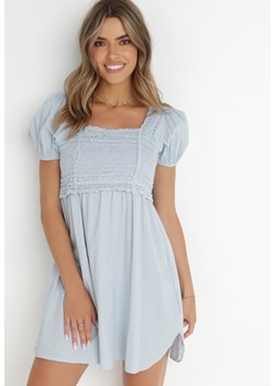 Jasnoniebieska Sukienka Bawełniana Xyle ze sklepu Born2be Odzież w kategorii Sukienki - zdjęcie 142367672