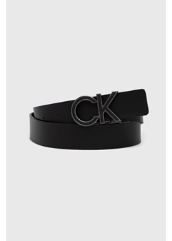 Calvin Klein pasek skórzany dwustronny męski kolor czarny ze sklepu ANSWEAR.com w kategorii Paski męskie - zdjęcie 142368640