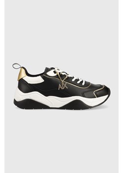 Armani Exchange sneakersy skórzane kolor czarny XDX104 XV580 S038 ze sklepu ANSWEAR.com w kategorii Buty sportowe damskie - zdjęcie 142418410