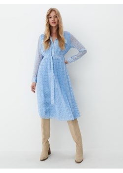 Mohito - Niebieska szmizjerka midi ze wzorem - Niebieski ze sklepu Mohito w kategorii Sukienki - zdjęcie 142428251