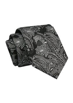 Elegancki, Klasyczny, Męski Krawat -ALTIES - Czarny w Orientalny Wzór KRALTS0684 ze sklepu JegoSzafa.pl w kategorii Krawaty - zdjęcie 142429022