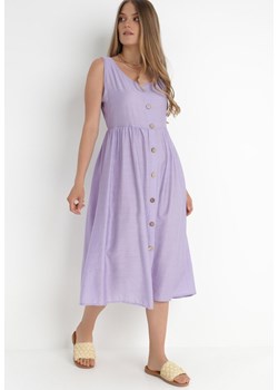 Fioletowa Sukienka z Wiskozy Vonna ze sklepu Born2be Odzież w kategorii Sukienki - zdjęcie 142429463