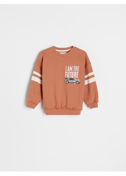 Reserved - Bluza z nadrukiem Back to the Future - brązowy ze sklepu Reserved w kategorii Bluzy chłopięce - zdjęcie 142442741