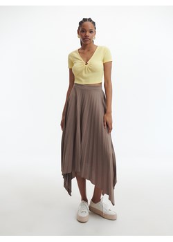 Reserved - Plisowana spódnica - Beżowy ze sklepu Reserved w kategorii Spódnice - zdjęcie 142442994