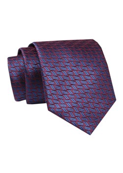 Męski Krawat - ALTIES - Klasyczny - Granat z Ciemną Czerwienią KRALTS0721 ze sklepu JegoSzafa.pl w kategorii Krawaty - zdjęcie 142461873