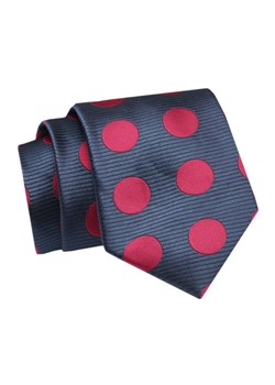 Krawat - ALTIES - Granat z Czerwonymi Grochami KRALTS0735 ze sklepu JegoSzafa.pl w kategorii Krawaty - zdjęcie 142509540