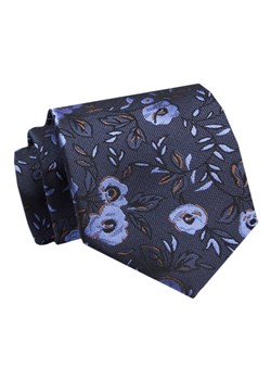 Krawat - ALTIES - Niebieskie Kwiaty, Granatowe Tło KRALTS0784 ze sklepu JegoSzafa.pl w kategorii Krawaty - zdjęcie 142557102