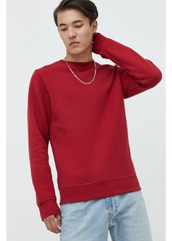 Superdry bluza męska kolor czerwony gładka ze sklepu ANSWEAR.com w kategorii Bluzy męskie - zdjęcie 142580061
