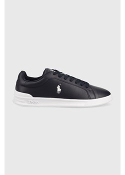 Polo Ralph Lauren sneakersy skórzane Hrt Ct II kolor granatowy 809846186001 ze sklepu ANSWEAR.com w kategorii Buty sportowe męskie - zdjęcie 142580240