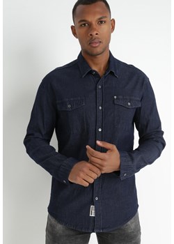 Granatowa Koszula Tourneur ze sklepu Born2be Odzież w kategorii Koszule męskie - zdjęcie 142654550