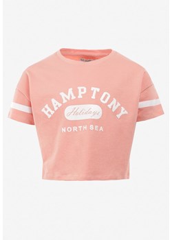 Różowa Koszulka Astiche ze sklepu Born2be Odzież w kategorii Bluzki dziewczęce - zdjęcie 142689631