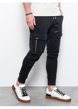 Spodnie męskie dresowe joggery P905 - czarne ze sklepu ombre w kategorii Spodnie męskie - zdjęcie 142718094