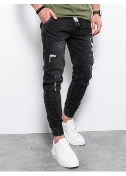 Spodnie męskie jeansowe - czarne V2 P1081 ze sklepu ombre w kategorii Jeansy męskie - zdjęcie 142718150