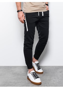 Spodnie męskie dresowe joggery P919 - czarne ze sklepu ombre w kategorii Spodnie męskie - zdjęcie 142718744