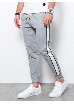 Spodnie męskie dresowe joggery P951 - szary melanż ze sklepu ombre w kategorii Spodnie męskie - zdjęcie 142719690