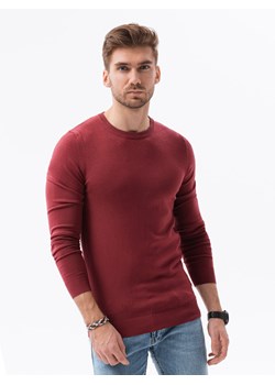 Elegancki sweter męski - bordowy V11 E177 ze sklepu ombre w kategorii Swetry męskie - zdjęcie 142720071