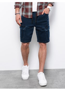 Krótkie spodenki męskie jeansowe - ciemny jeans V3 W362 ze sklepu ombre w kategorii Spodenki męskie - zdjęcie 142720130