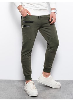 Spodnie męskie dresowe P900 - khaki ze sklepu ombre w kategorii Spodnie męskie - zdjęcie 142720210