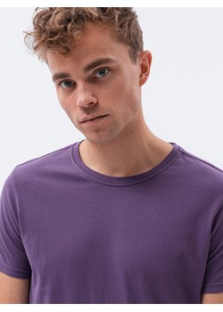 T-shirt męski bawełniany BASIC S1370 - fioletowy ze sklepu ombre w kategorii T-shirty męskie - zdjęcie 142720423