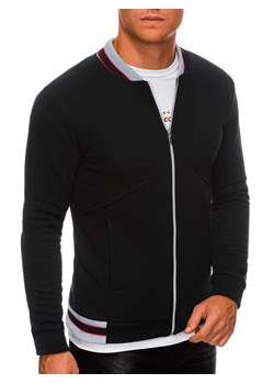Bluza męska rozpinana bez kaptura B1183  - czarna ze sklepu ombre w kategorii Bluzy męskie - zdjęcie 142720670