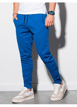 Spodnie męskie dresowe joggery P952 - niebieskie ze sklepu ombre w kategorii Spodnie męskie - zdjęcie 142720853
