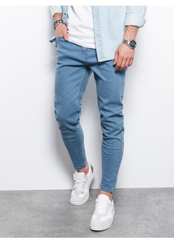 Spodnie męskie jeansowe o kroju SLIM FIT - niebieskie V3 P1058 ze sklepu ombre w kategorii Spodnie męskie - zdjęcie 142721204