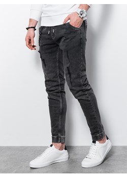Spodnie męskie jeansowe joggery P939 - grafitowe ze sklepu ombre w kategorii Jeansy męskie - zdjęcie 142722441