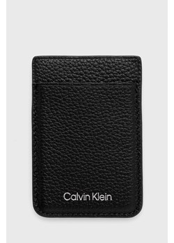 Calvin Klein etui na kartę skórzane + brelok kolor czarny ze sklepu ANSWEAR.com w kategorii Portfele męskie - zdjęcie 142727382