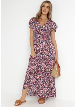 Granatowo-Różowa z Wiskozy Sukienka Tabesh ze sklepu Born2be Odzież w kategorii Sukienki - zdjęcie 142753501