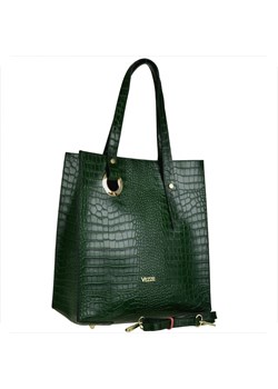 Vezze torebka shopper skórzana zielona z kosmetyczką aligator ze sklepu melon.pl w kategorii Torby Shopper bag - zdjęcie 142756551