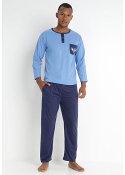 Niebieska Piżama Mussett ze sklepu Born2be Odzież w kategorii Piżamy męskie - zdjęcie 142763124