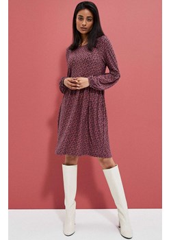 Sukienka z roślinnym printem 3902, Kolor granatowo-różowy, Rozmiar 2XL, Moodo ze sklepu Primodo w kategorii Sukienki - zdjęcie 142783380