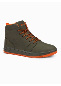 Buty męskie sneakersy T311 - zielone ze sklepu ombre w kategorii Buty zimowe męskie - zdjęcie 142818650