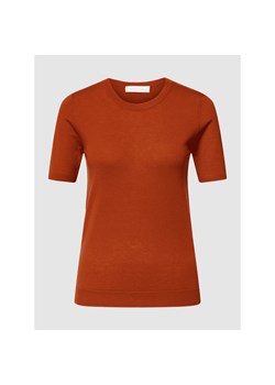 T-shirt z prążkowanym okrągłym dekoltem ze sklepu Peek&Cloppenburg  w kategorii Bluzki damskie - zdjęcie 142834274