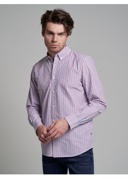 Koszula męska w kolorowe paski z bawełny organicznej Mesini 000 ze sklepu Big Star w kategorii Koszule męskie - zdjęcie 142907763
