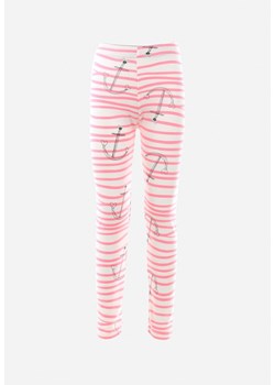 Biało-Różowe Legginsy Cillinca ze sklepu Born2be Odzież w kategorii Spodnie dziewczęce - zdjęcie 142931864