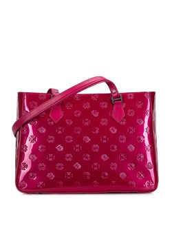 Torebka shopperka z błyszczącej skóry w monogram różowa ze sklepu WITTCHEN w kategorii Torby Shopper bag - zdjęcie 142990051