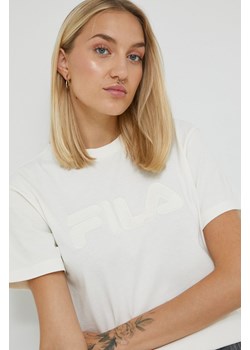 Fila t-shirt bawełniany kolor beżowy ze sklepu ANSWEAR.com w kategorii Bluzki damskie - zdjęcie 143072554
