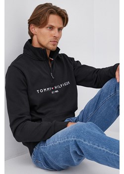 Tommy Hilfiger Bluza męska kolor czarny gładka ze sklepu ANSWEAR.com w kategorii Bluzy męskie - zdjęcie 143079413