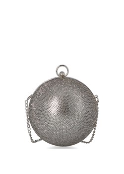 Wieczorowa torebka kula  z kryształkami - MENBUR 85069 SREBRO ze sklepu Tymoteo.pl - sklep obuwniczy w kategorii Kopertówki - zdjęcie 143079861