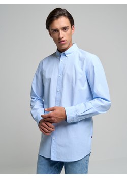 Koszula męska w paski z bawełny organicznej niebieska Mesin 400 ze sklepu Big Star w kategorii Koszule męskie - zdjęcie 143179152