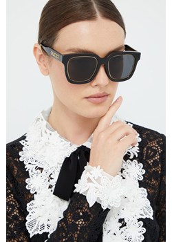Gucci okulary przeciwsłoneczne damskie kolor czarny ze sklepu ANSWEAR.com w kategorii Okulary przeciwsłoneczne damskie - zdjęcie 143235082