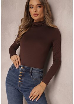 Ciemnobrązowa Bluzka z Golfem Honnei ze sklepu Renee odzież w kategorii Bluzki damskie - zdjęcie 143235694