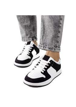 Czarno białe sneakersy Probe czarne ze sklepu ButyModne.pl w kategorii Buty sportowe damskie - zdjęcie 143254451