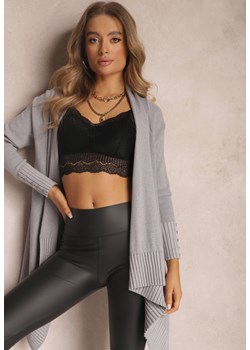 Jasnoszary Kardigan Muas ze sklepu Renee odzież w kategorii Swetry damskie - zdjęcie 143372673