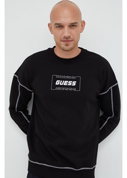 Guess bluza męska kolor czarny gładka ze sklepu ANSWEAR.com w kategorii Bluzy męskie - zdjęcie 143388664