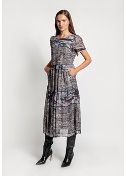 Sukienka 100% wiskozy odcinana w pasie w łączony wzór ze sklepu Molton w kategorii Sukienki - zdjęcie 143393293