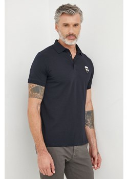 Karl Lagerfeld polo męski kolor granatowy ze sklepu ANSWEAR.com w kategorii T-shirty męskie - zdjęcie 143416954