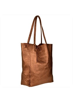 Torebka skórzana lekka shopper brąz miedź ze sklepu melon.pl w kategorii Torby Shopper bag - zdjęcie 143423384