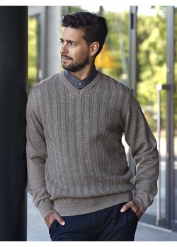 Sweter męski - wełna merino - Fabiano - beż - M ze sklepu Swetry Lasota w kategorii Swetry męskie - zdjęcie 143425573